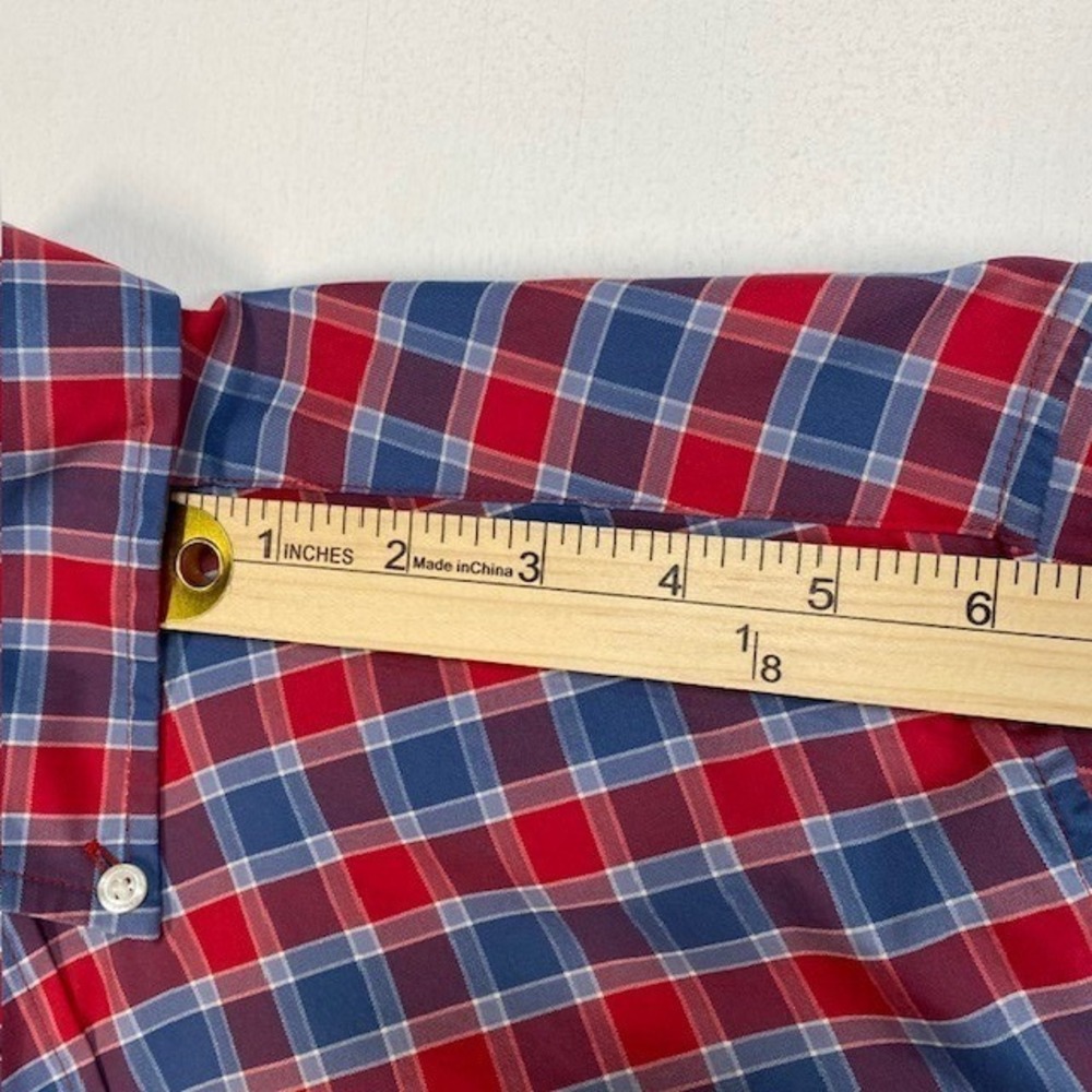 Vineyard Vines OTG On-The-Go Performance Plaid Shirt Mens Large Red Blue brrr - Picture 7 of 10